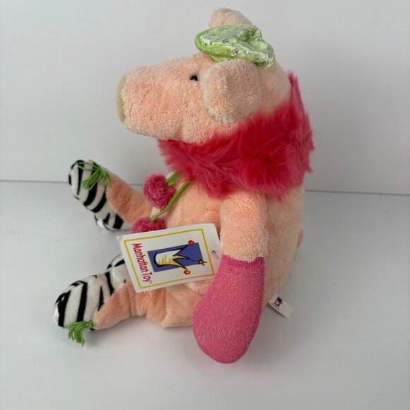 Vintage Manhattan Toy Tiptoes Touché Madge Pig Plush Zebra Socks 14” - Picture 7 of 8
